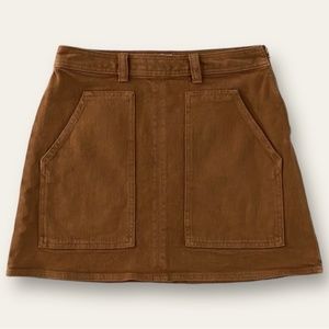 Aritzia Wilfred Free Penske A-Line Mini Skirt Denim Brown